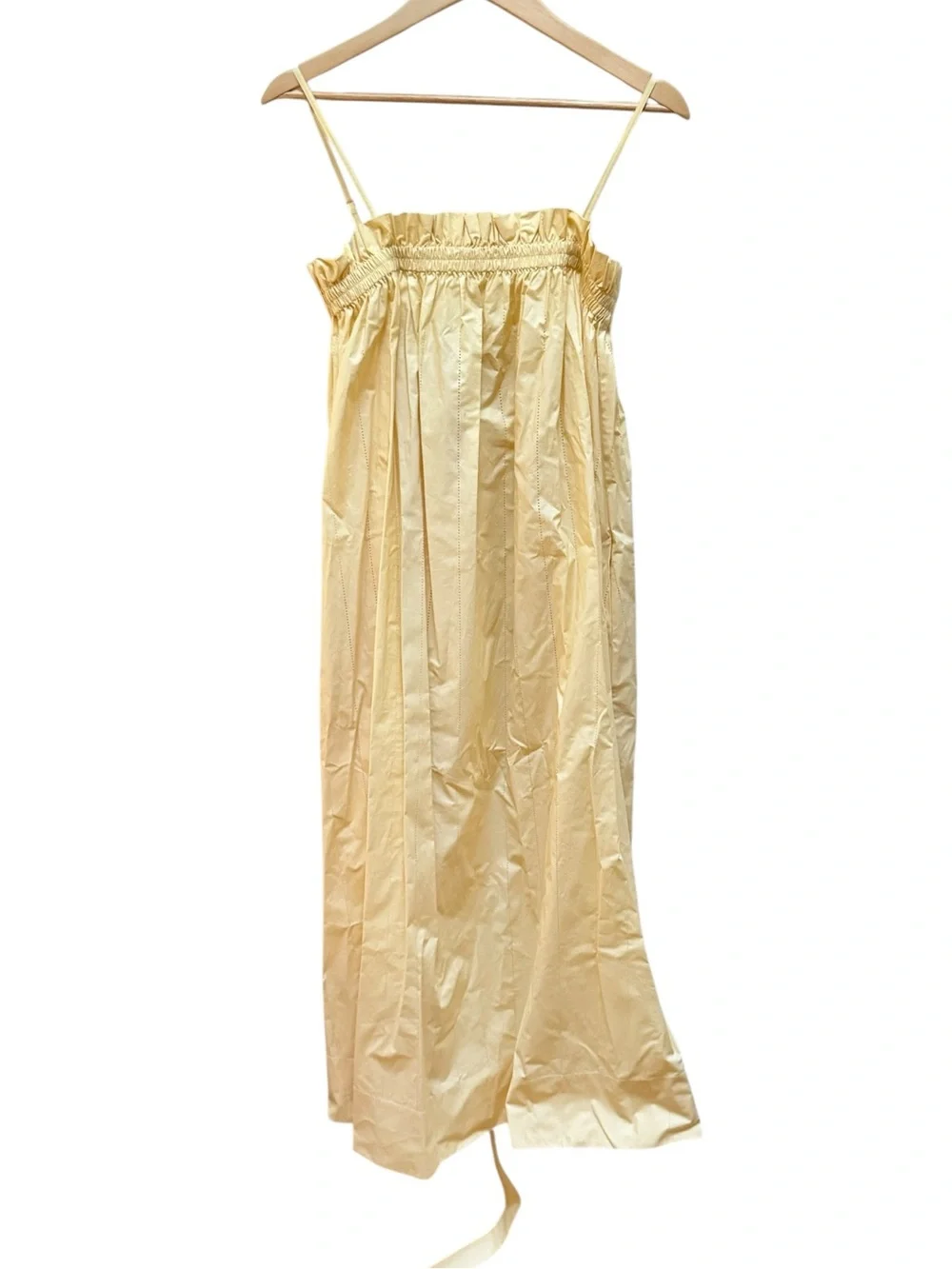 TORY BURCH Ruffle Top Midi Dress In Custard Swirl